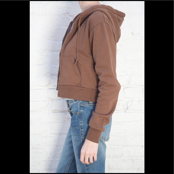 brandy melville brown crystal moletom com capuz